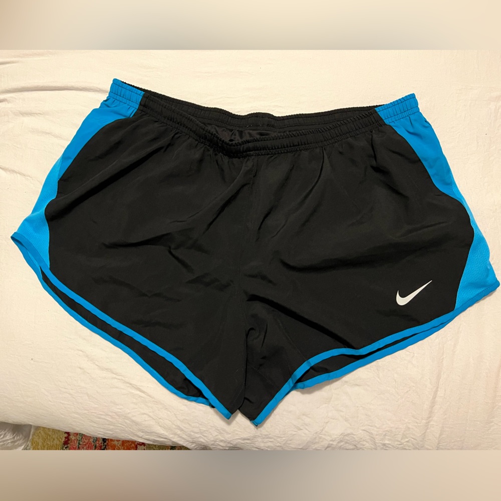 Nike Dri-Fit running shorts - black / blue / teal